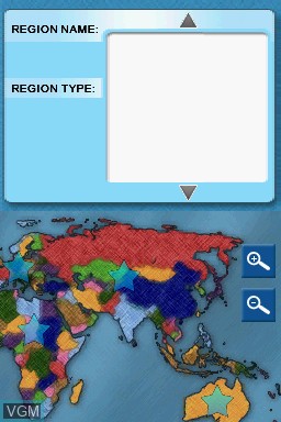 In-game screen of the game Learn Geography on Nintendo DS