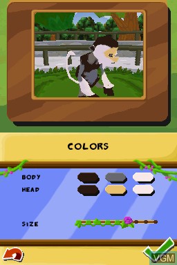 In-game screen of the game World of Zoo on Nintendo DS