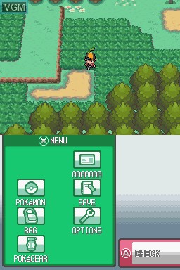 In-game screen of the game Pokemon SoulSilver Version on Nintendo DS