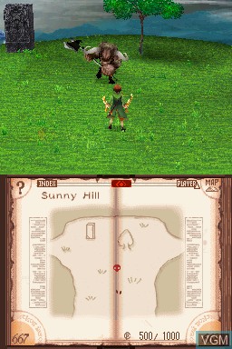 In-game screen of the game Avalon Code on Nintendo DS