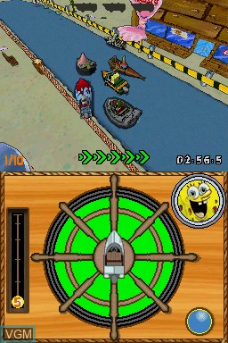 In-game screen of the game SpongeBob's Boating Bash on Nintendo DS