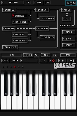 In-game screen of the game KORG DS-10 PLUS on Nintendo DS