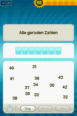 In-game screen of the game Mathe Buddy - 6. Klasse on Nintendo DS