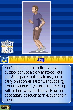 In-game screen of the game Biggest Loser, The on Nintendo DS