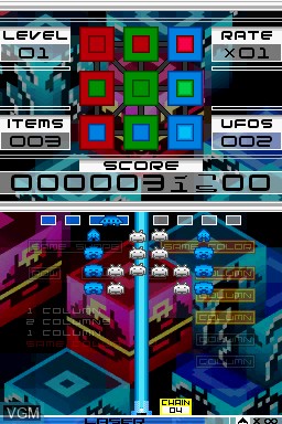 In-game screen of the game Space Invaders Extreme 2 on Nintendo DS