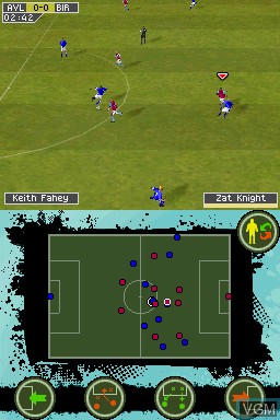 In-game screen of the game FIFA 10 on Nintendo DS