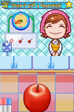 In-game screen of the game Cooking Mama 3 on Nintendo DS