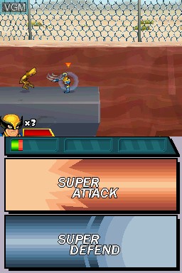 In-game screen of the game Marvel Super Hero Squad on Nintendo DS