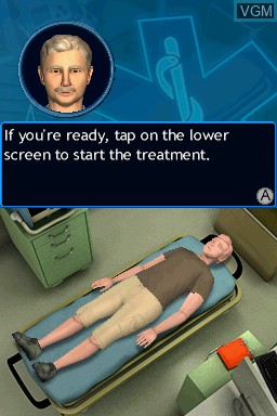 In-game screen of the game Emergency Room - Real Life Rescues on Nintendo DS
