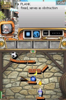 In-game screen of the game Crazy Machines 2 on Nintendo DS