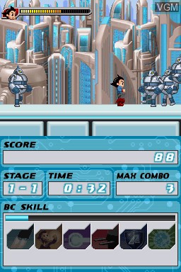 In-game screen of the game Astro Boy - The Video Game on Nintendo DS