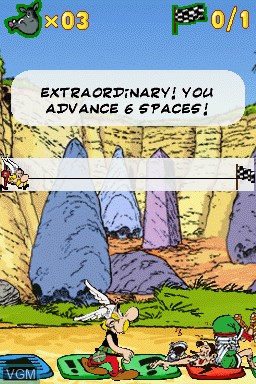 In-game screen of the game Asterix - Die Spinnen, die Römer! on Nintendo DS