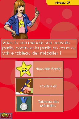 In-game screen of the game Mon Premier Bescherelle on Nintendo DS