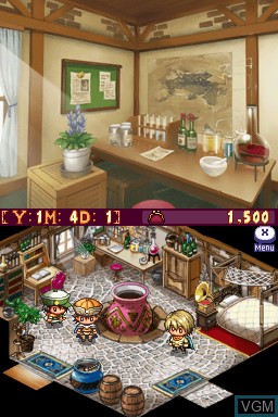 In-game screen of the game Atelier Annie - Alchemists of Sera Island on Nintendo DS