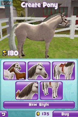 In-game screen of the game Pony Friends 2 on Nintendo DS