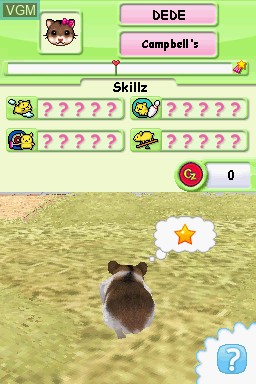 In-game screen of the game Petz - Hamster Superstar on Nintendo DS