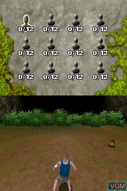 In-game screen of the game Koh-Lanta - Survie Dans La Jungle! on Nintendo DS