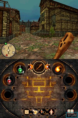 In-game screen of the game Fighting Fantasy - The Warlock of Firetop Mountain on Nintendo DS