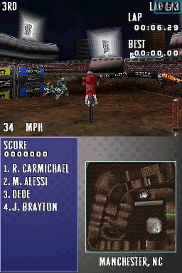 In-game screen of the game MX vs. ATV Reflex on Nintendo DS
