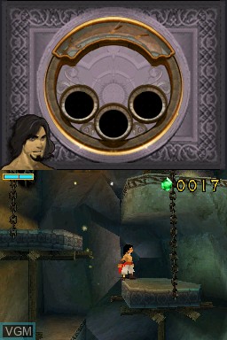 In-game screen of the game Prince of Persia - The Forgotten Sands on Nintendo DS