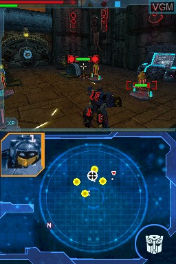In-game screen of the game Transformers - War for Cybertron - Decepticons on Nintendo DS