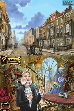 In-game screen of the game Sherlock Holmes and the Mystery of Osborne House on Nintendo DS