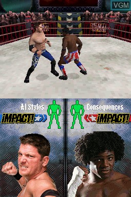In-game screen of the game TNA Impact - Cross the Line on Nintendo DS