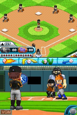 In-game screen of the game Little League World Series Baseball - Double Play on Nintendo DS