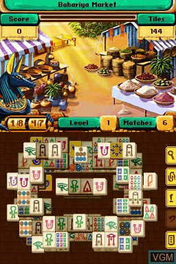 In-game screen of the game Mahjongg - Ancient Egypt on Nintendo DS