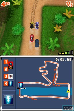 In-game screen of the game Super Speed Machines on Nintendo DS