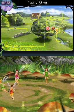 In-game screen of the game Disney Fairies - Tinker Bell and the Great Fairy Rescue on Nintendo DS