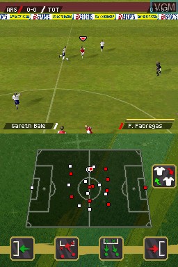 In-game screen of the game FIFA 11 on Nintendo DS