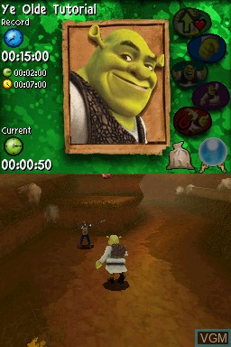 In-game screen of the game Shrek Forever After on Nintendo DS