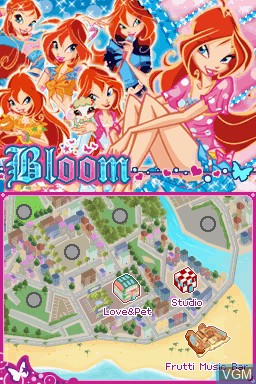 In-game screen of the game WinX Club - Rockstars on Nintendo DS