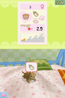 In-game screen of the game Petz - Nursery 2 on Nintendo DS