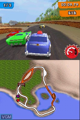 In-game screen of the game Hot Wheels - Track Attack on Nintendo DS