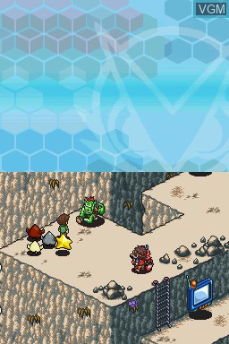 In-game screen of the game Digimon Story - Super Xros Wars Blue on Nintendo DS