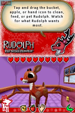 In-game screen of the game Rudolph the Red-Nosed Reindeer on Nintendo DS
