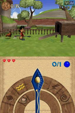 In-game screen of the game Hugo - Zauberei im Trollwald on Nintendo DS