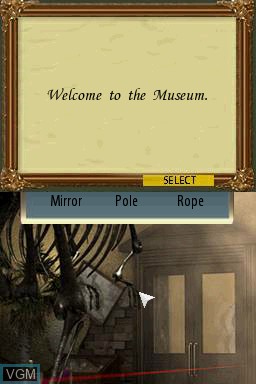 In-game screen of the game Escape the Museum on Nintendo DS