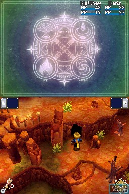 In-game screen of the game Golden Sun - Dark Dawn on Nintendo DS
