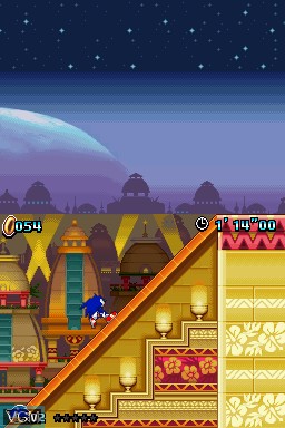 In-game screen of the game Sonic Colors on Nintendo DS
