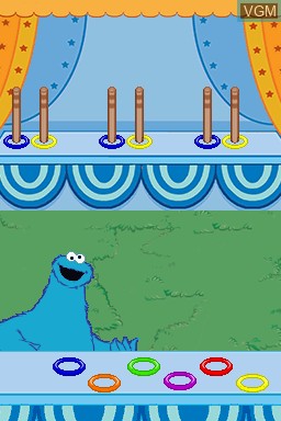 In-game screen of the game Sesame Street - Cookie's Counting Carnival - The Videogame on Nintendo DS