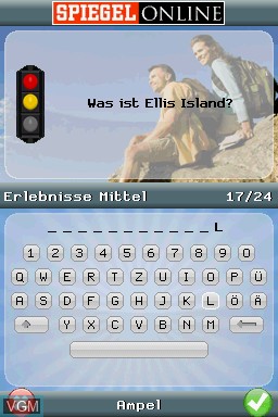 In-game screen of the game Spiegel Online - Weltreise on Nintendo DS