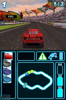 In-game screen of the game Cars 2 on Nintendo DS