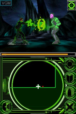 In-game screen of the game Green Lantern - La Révolte des Manhunters on Nintendo DS