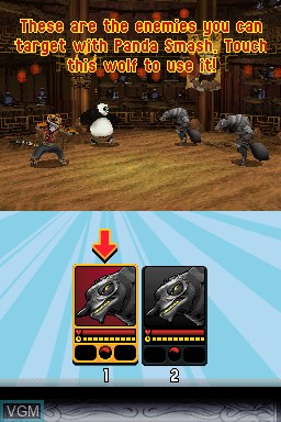 In-game screen of the game Kung Fu Panda 2 on Nintendo DS