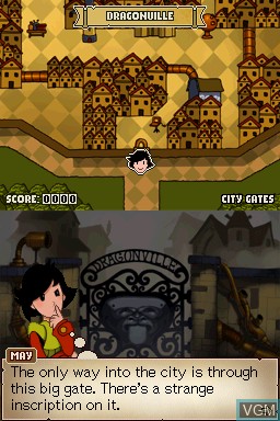 In-game screen of the game May's Mysteries - The Secret of Dragonville on Nintendo DS