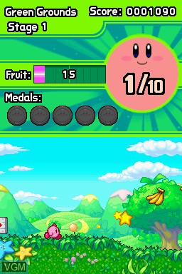 In-game screen of the game Kirby Mass Attack on Nintendo DS