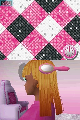 In-game screen of the game Barbie - Jet, Set & Style! on Nintendo DS